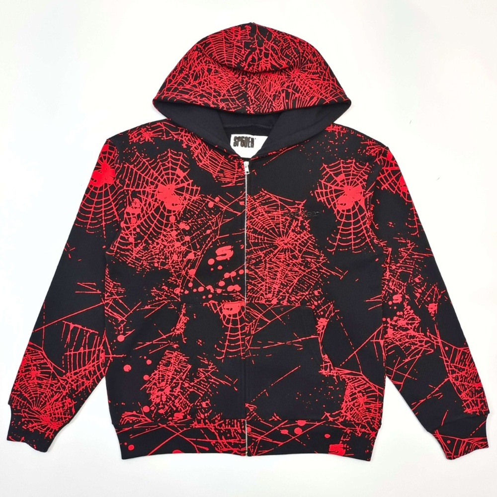 -Themed Black and Red Men's Sweater